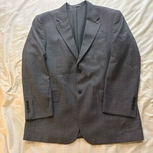 Oscar de la Renta Men's‎ 42R Wool Charcoal Gray Two Button Blazer Sport Coat